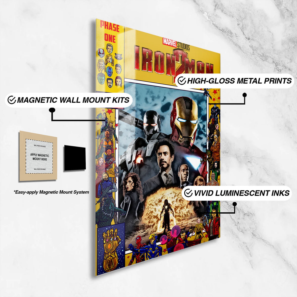 Flex Designs Metal Poster Iron Man 2 Comics 16 x 24" Home Goods - Movie 2010 Movie Metal Poster