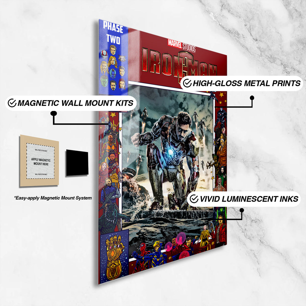 Flex Designs Metal Poster Iron Man 3 Comics 16 x 24" Home Goods - Movie 2013 Movie Metal Poster