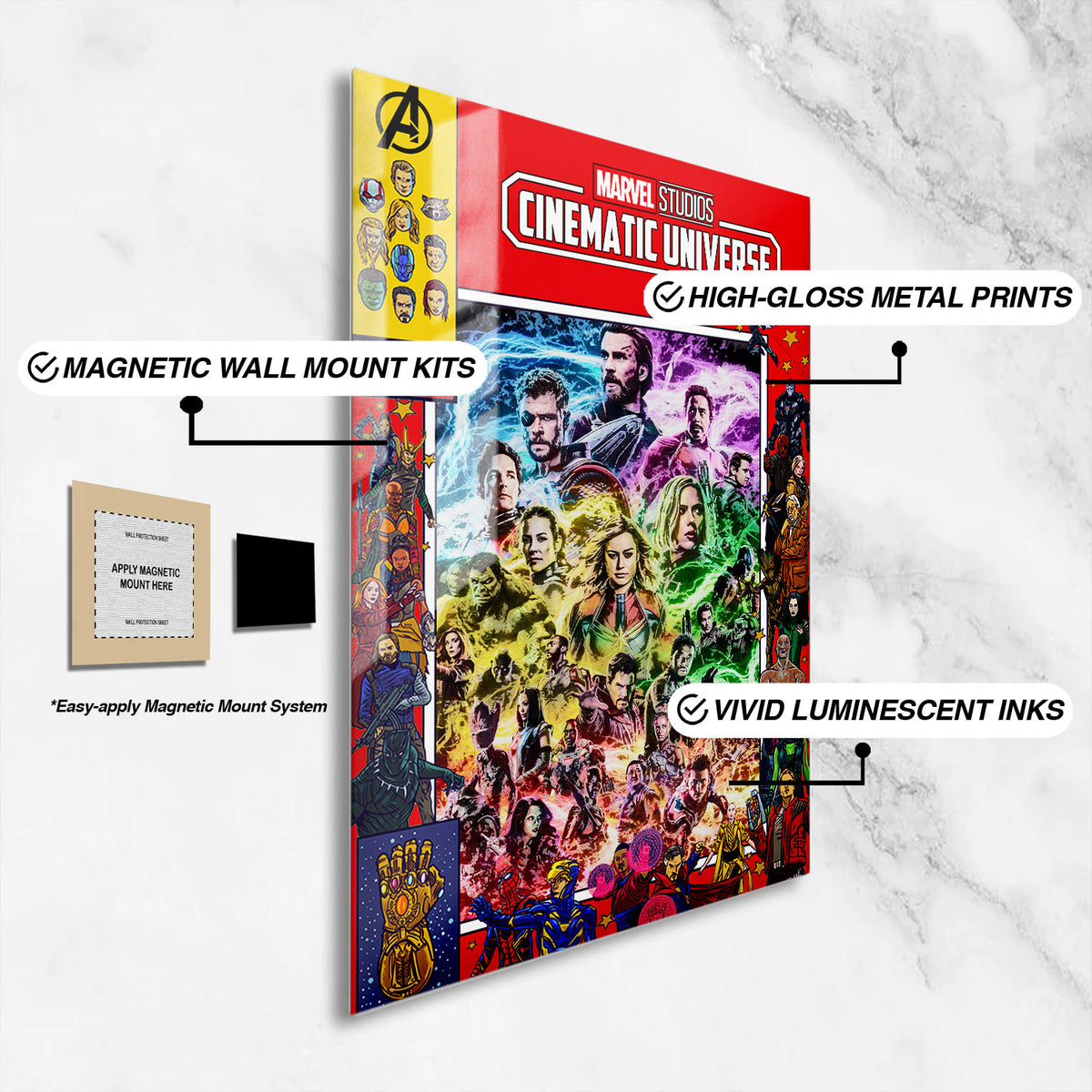 Flex Designs Metal Poster Marvel Cinematic Universe Comics 16 x 24" Home Goods - Movie 2008 Movie Metal Poster