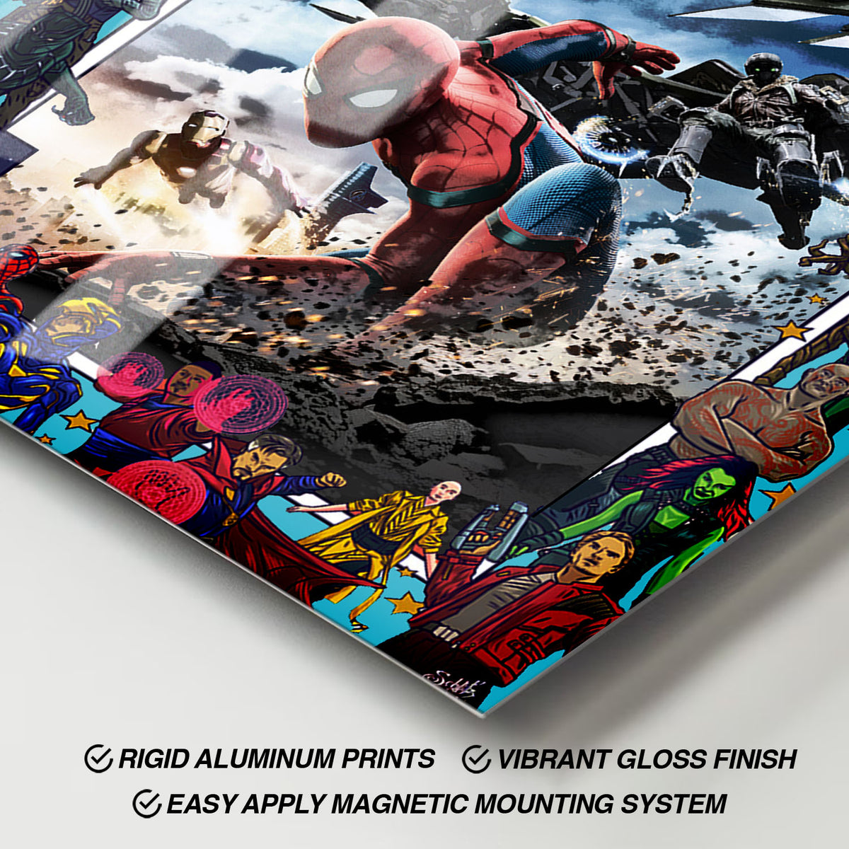 Flex Designs Metal Poster Spider-Man Homecoming Comics 11 x 17" Home Goods - Movie 2017 Movie Metal Poster
