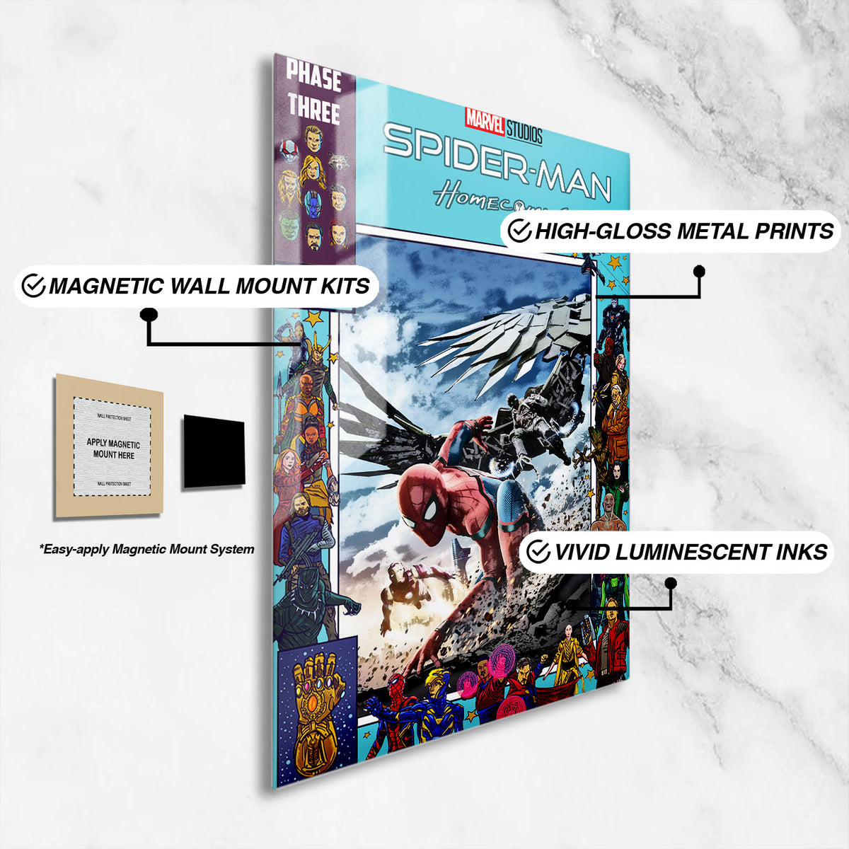 Flex Designs Metal Poster Spider-Man Homecoming Comics 16 x 24" Home Goods - Movie 2017 Movie Metal Poster