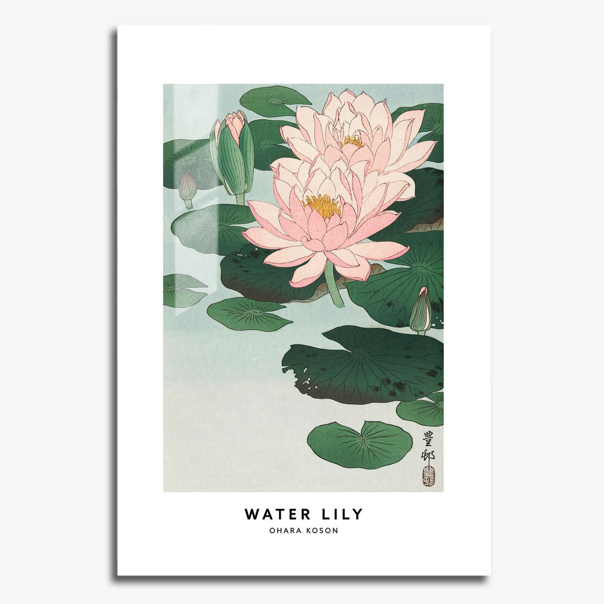 Flex Designs Metal Poster Water Lily by Ohara Koson 11 x 17" Home Goods - Artist Artwork  Metal Poster