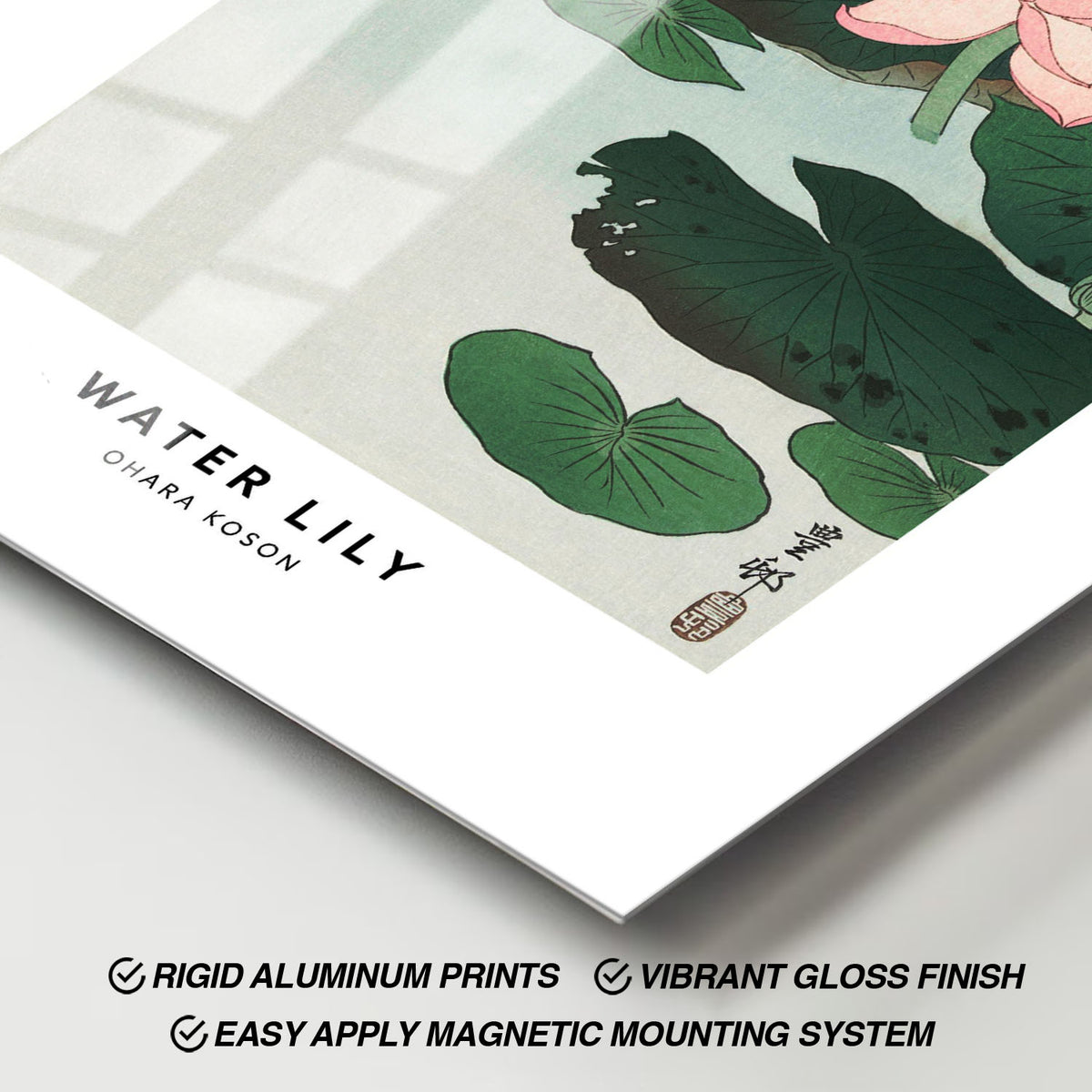 Flex Designs Metal Poster Water Lily by Ohara Koson 11 x 17" Home Goods - Artist Artwork  Metal Poster