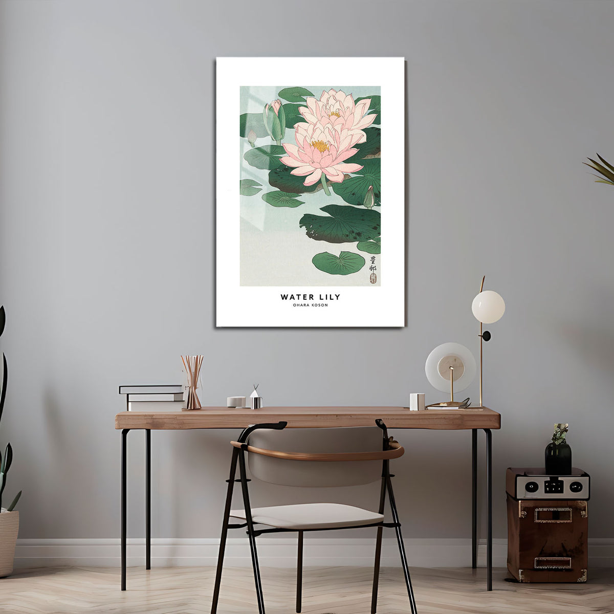 Flex Designs Metal Poster Water Lily by Ohara Koson 5 x 7" Home Goods - Artist Artwork  Metal Poster