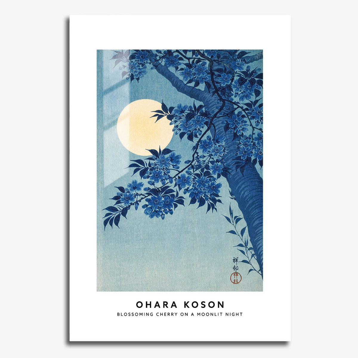 Flex Designs Metal Poster Blossoming Cherry on Moonlit Night by Ohara Koson 11 x 17" Home Goods - Artist Artwork  Metal Poster