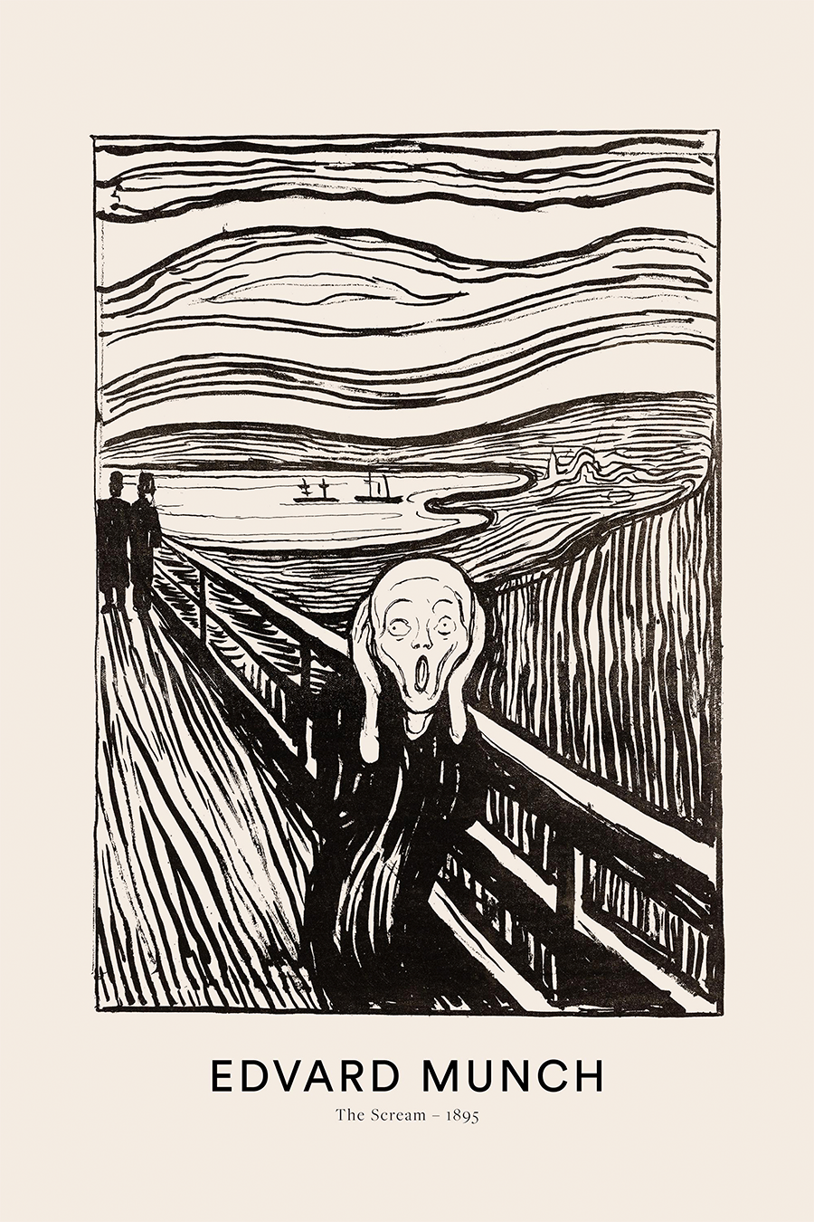 Flex Designs Metal Poster The Scream by Edvard Munch 11 x 17" Home Goods - Artist Artwork  Metal Poster