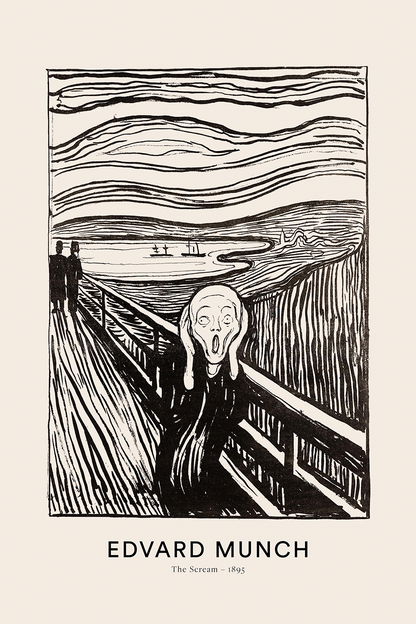 Flex Designs Metal Poster The Scream by Edvard Munch 11 x 17" Home Goods - Artist Artwork  Metal Poster