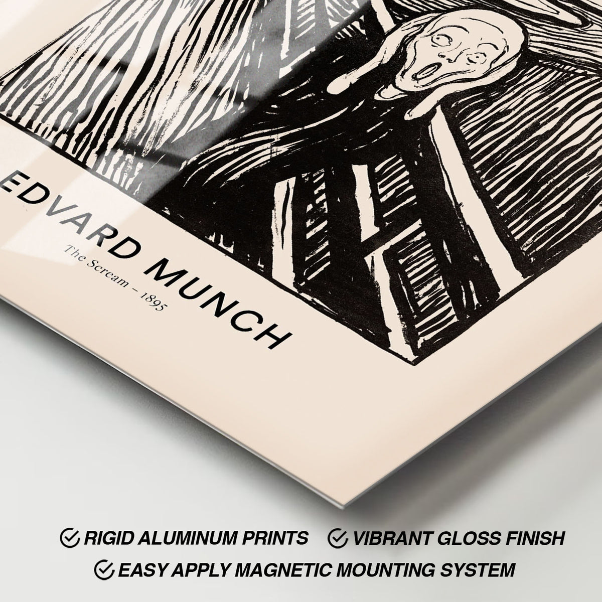 Flex Designs Metal Poster The Scream by Edvard Munch 11 x 17" Home Goods - Artist Artwork  Metal Poster