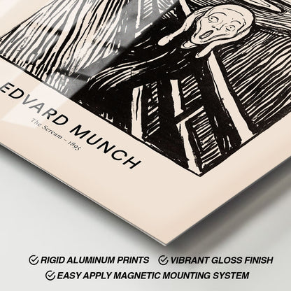 Flex Designs Metal Poster The Scream by Edvard Munch 11 x 17" Home Goods - Artist Artwork  Metal Poster