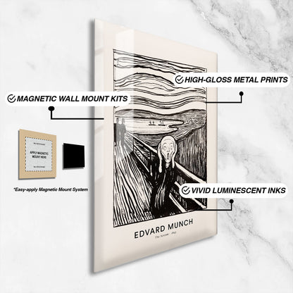 Flex Designs Metal Poster The Scream by Edvard Munch 16 x 24" Home Goods - Artist Artwork  Metal Poster