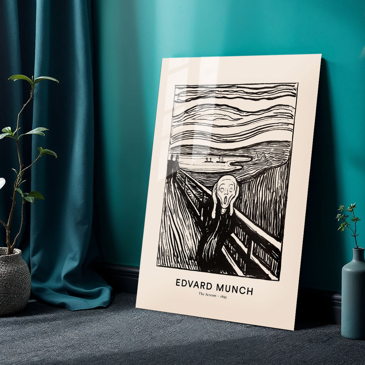 Flex Designs Metal Poster The Scream by Edvard Munch 24 x 36" Home Goods - Artist Artwork  Metal Poster