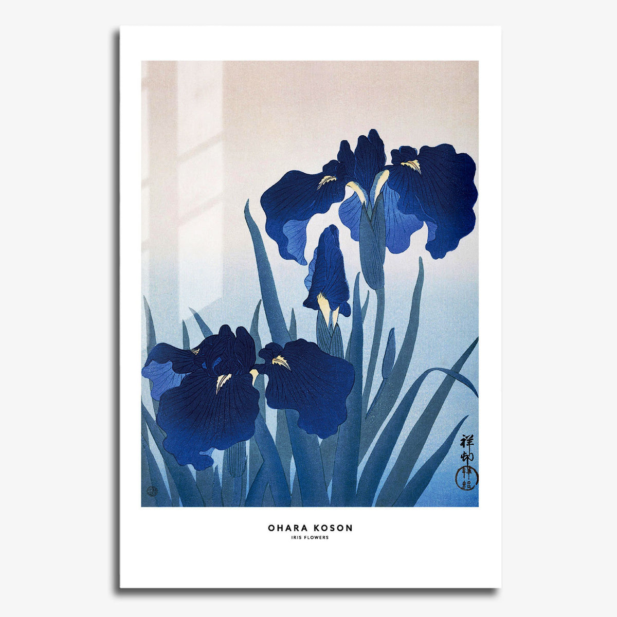 Flex Designs Metal Poster Iris Flowers by Ohara Koson 11 x 17" Home Goods - Artist Artwork  Metal Poster