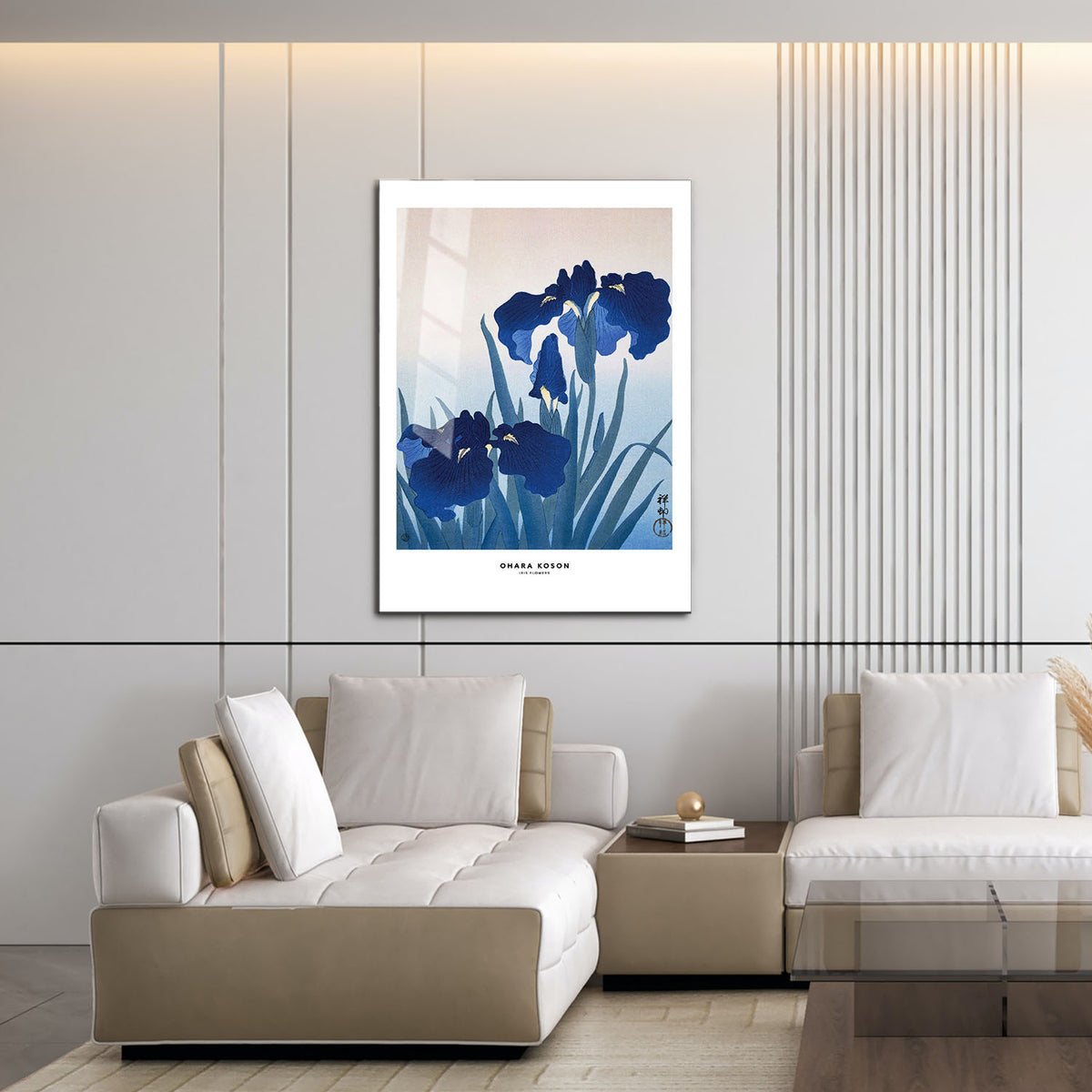 Flex Designs Metal Poster Iris Flowers by Ohara Koson 16 x 24" Home Goods - Artist Artwork  Metal Poster