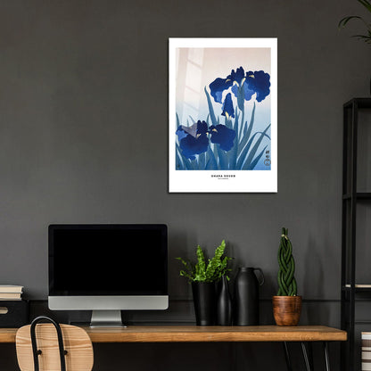 Flex Designs Metal Poster Iris Flowers by Ohara Koson 24 x 36" Home Goods - Artist Artwork  Metal Poster