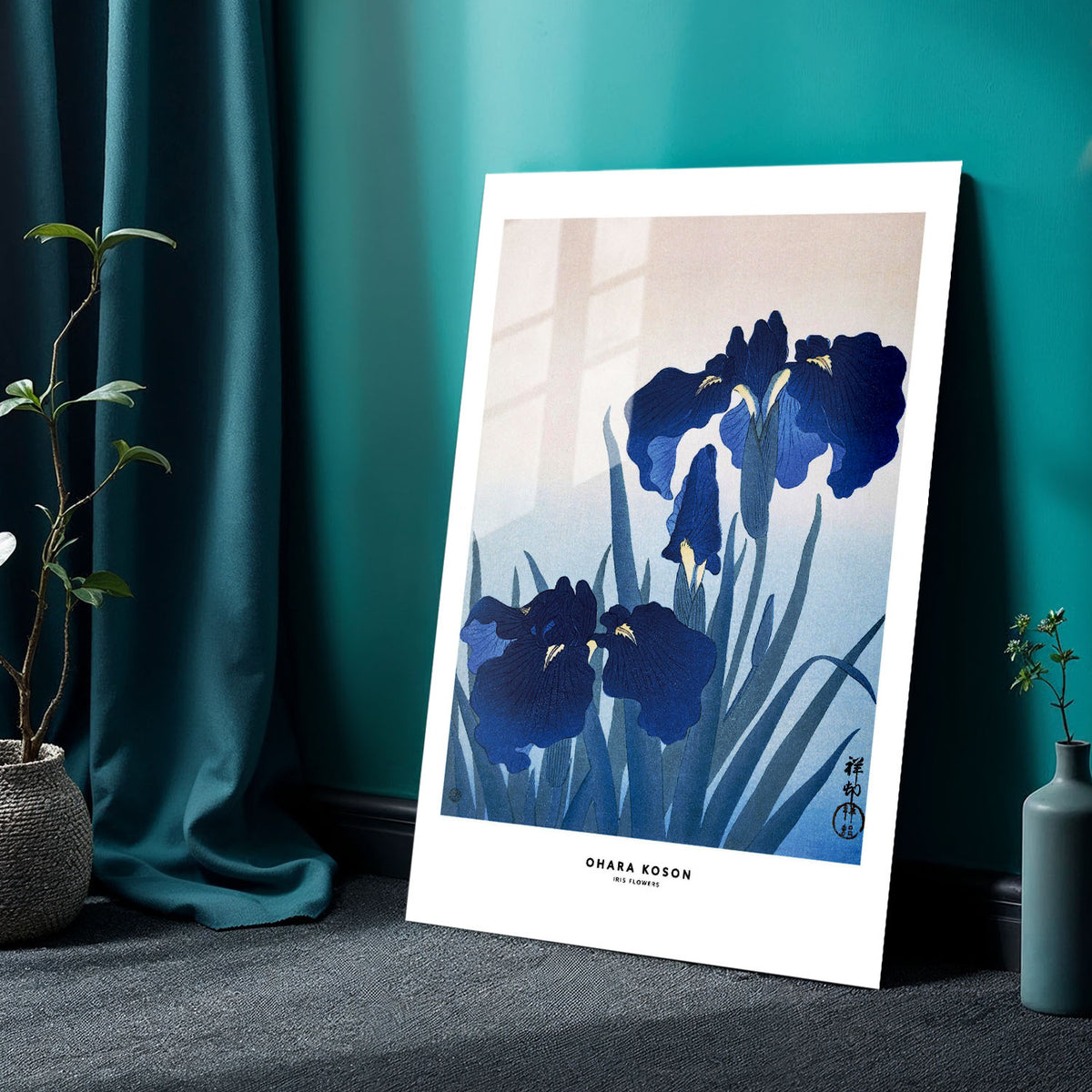 Flex Designs Metal Poster Iris Flowers by Ohara Koson 24 x 36" Home Goods - Artist Artwork  Metal Poster