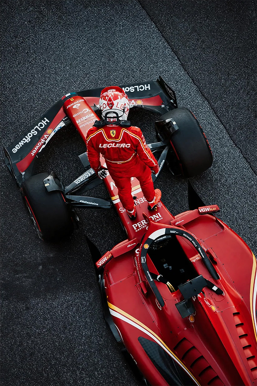 Flex Designs Metal Poster Formula 1 Ferrari Charles Leclerc 11 x 17" Home Goods - Sports  Metal Poster
