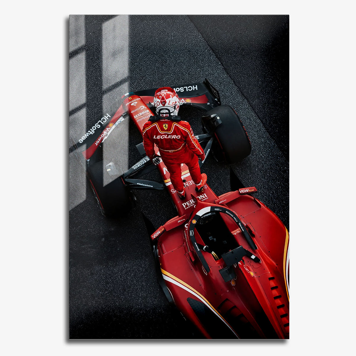 Flex Designs Metal Poster Formula 1 Ferrari Charles Leclerc 11 x 17" Home Goods - Sports  Metal Poster