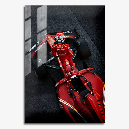 Flex Designs Metal Poster Formula 1 Ferrari Charles Leclerc 11 x 17" Home Goods - Sports  Metal Poster