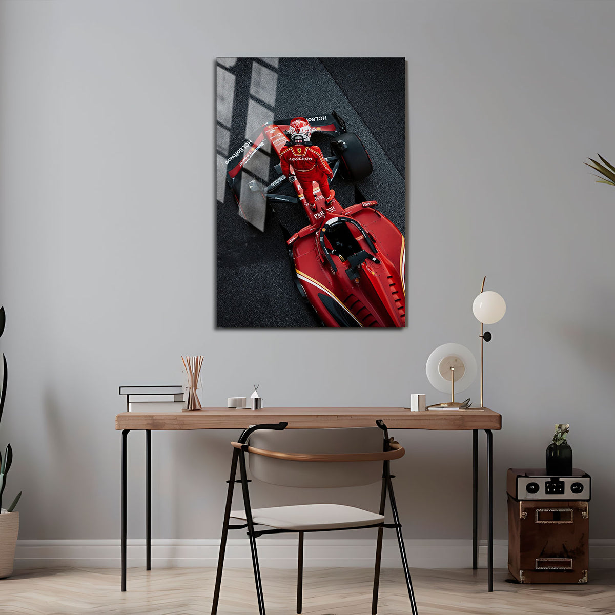Flex Designs Metal Poster Formula 1 Ferrari Charles Leclerc 5 x 7" Home Goods - Sports  Metal Poster