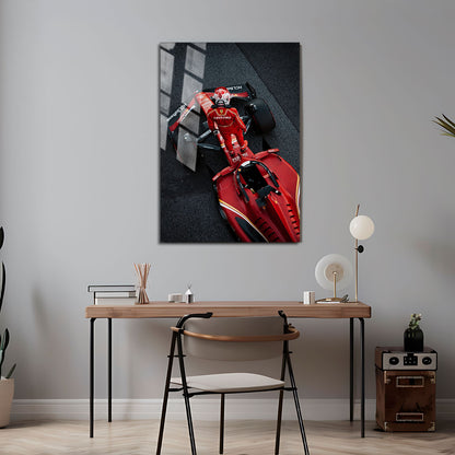 Flex Designs Metal Poster Formula 1 Ferrari Charles Leclerc 5 x 7" Home Goods - Sports  Metal Poster
