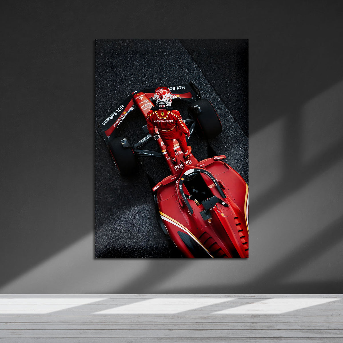 Flex Designs Metal Poster Formula 1 Ferrari Charles Leclerc 5 x 7" Home Goods - Sports  Metal Poster