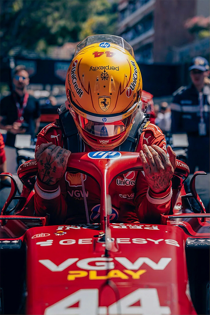 Flex Designs Metal Poster Formula 1 Ferrari Lewis Hamilton 11 x 17" Home Goods - Sports  Metal Poster