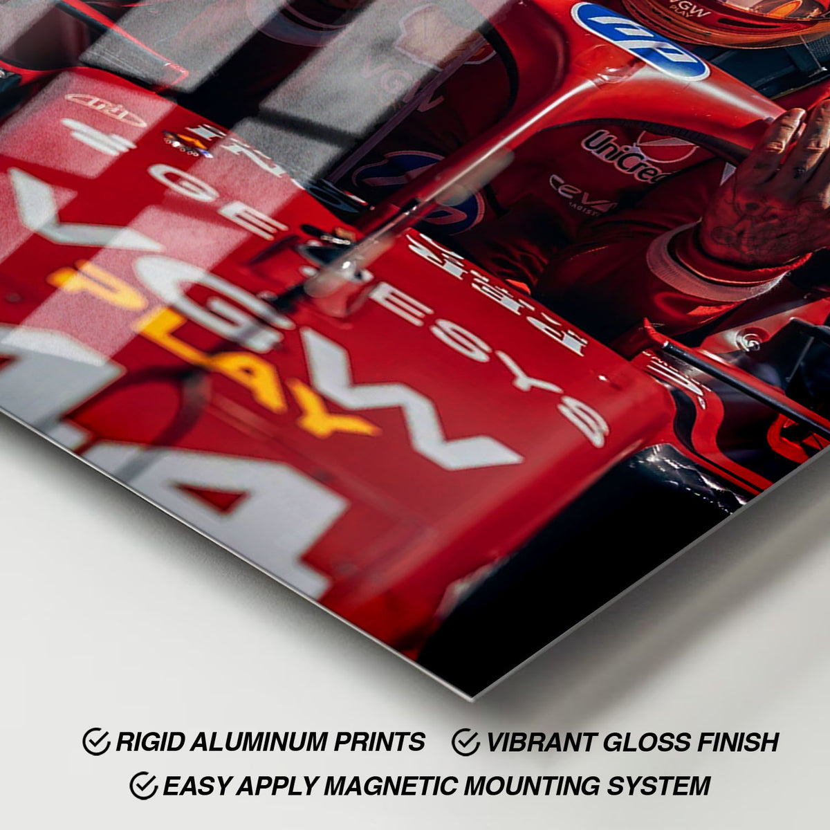 Flex Designs Metal Poster Formula 1 Ferrari Lewis Hamilton 11 x 17" Home Goods - Sports  Metal Poster