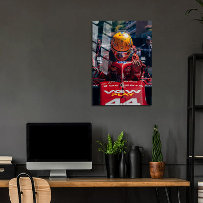 Flex Designs Metal Poster Formula 1 Ferrari Lewis Hamilton 24 x 36" Home Goods - Sports  Metal Poster