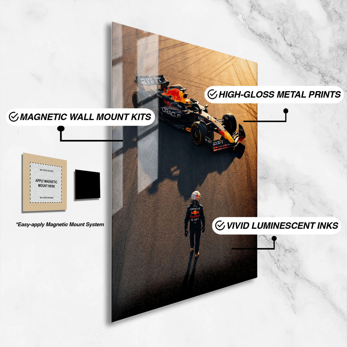 Flex Designs Metal Poster Formula 1 Redbull Max Verstappen 16 x 24" Home Goods - Sports  Metal Poster