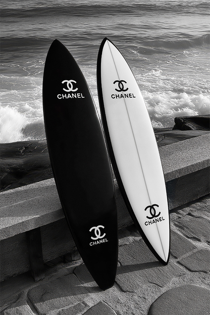 Flex Designs Metal Poster Chanel Beach Surfboards 11 x 17" Home Goods - Designer  Metal Poster