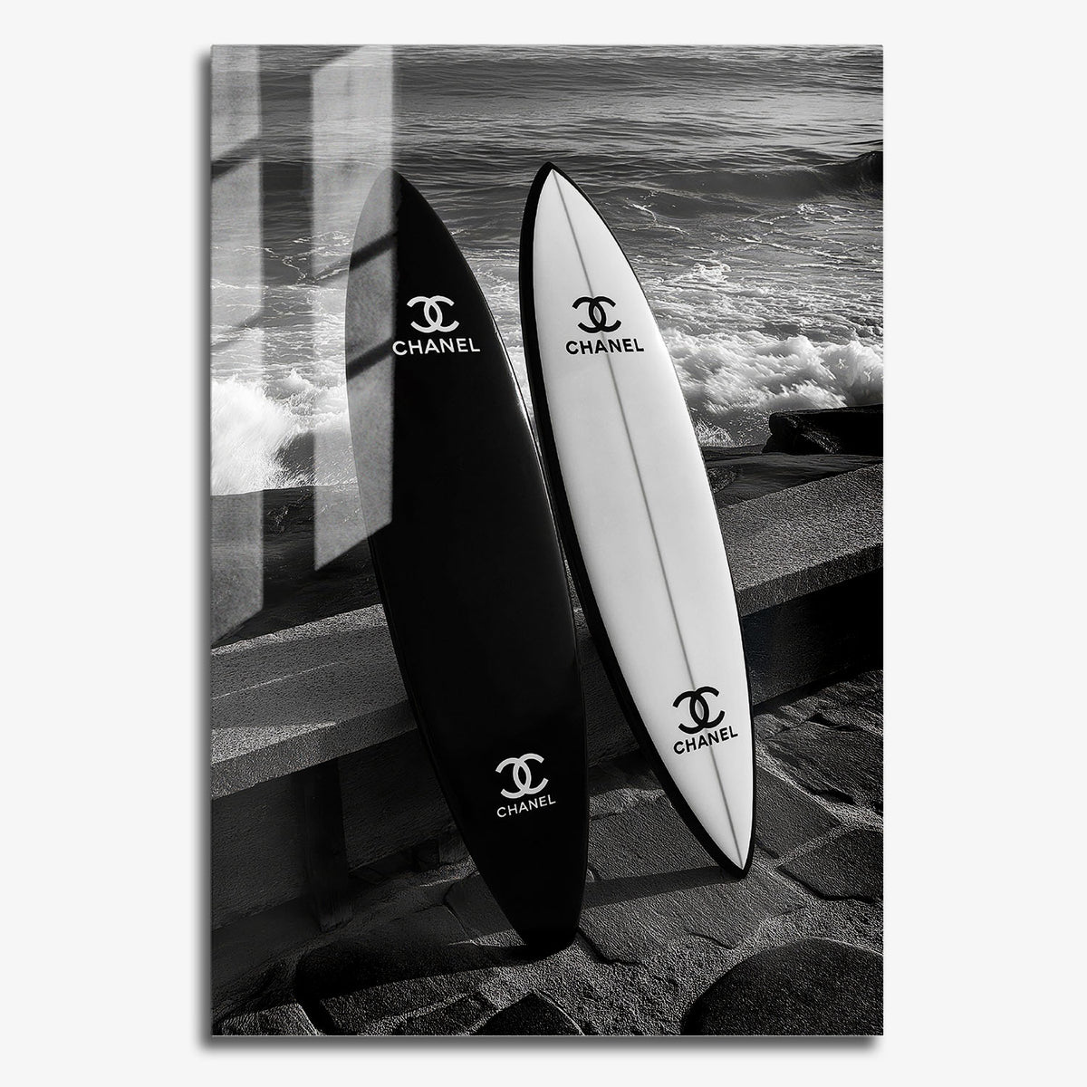 Flex Designs Metal Poster Chanel Beach Surfboards 11 x 17" Home Goods - Designer  Metal Poster