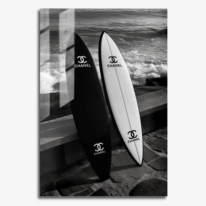 Flex Designs Metal Poster Chanel Beach Surfboards 11 x 17" Home Goods - Designer  Metal Poster