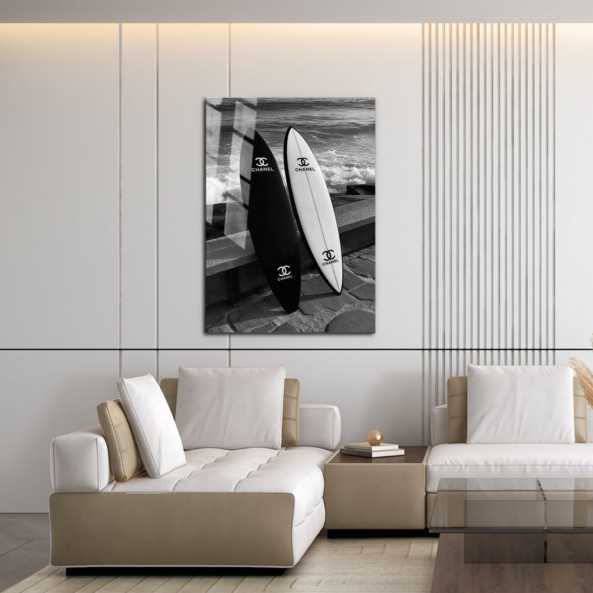 Flex Designs Metal Poster Chanel Beach Surfboards 16 x 24" Home Goods - Designer  Metal Poster