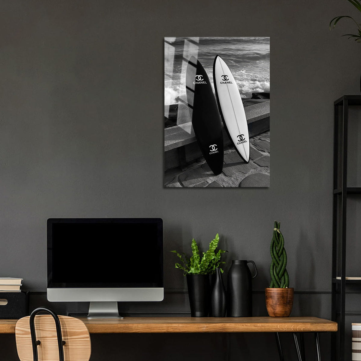 Flex Designs Metal Poster Chanel Beach Surfboards 24 x 36" Home Goods - Designer  Metal Poster