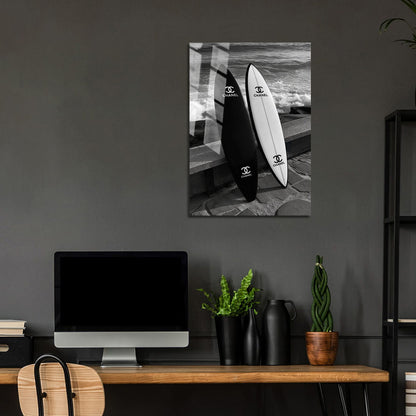 Flex Designs Metal Poster Chanel Beach Surfboards 24 x 36" Home Goods - Designer  Metal Poster