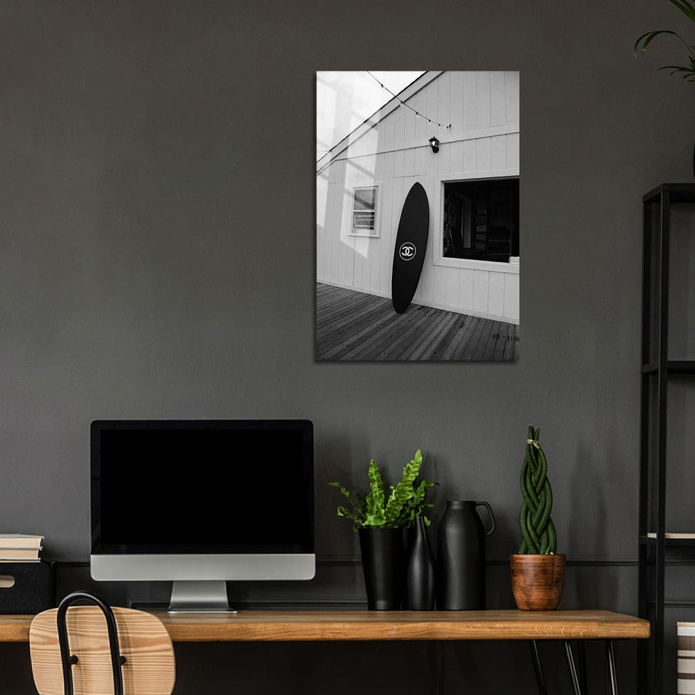 Flex Designs Metal Poster Chanel Surfer Black 24 x 36" Home Goods - Designer  Metal Poster