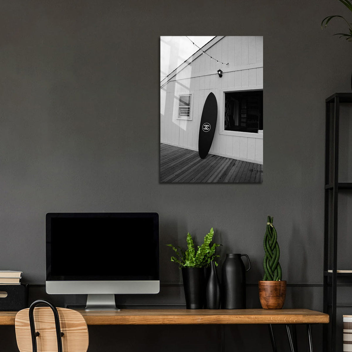 Flex Designs Metal Poster Chanel Surfer Black 24 x 36" Home Goods - Designer  Metal Poster