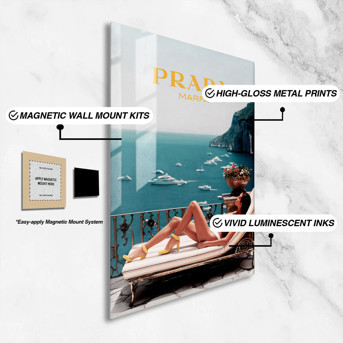 Flex Designs Metal Poster Prada Marfa 16 x 24" Home Goods - Designer  Metal Poster