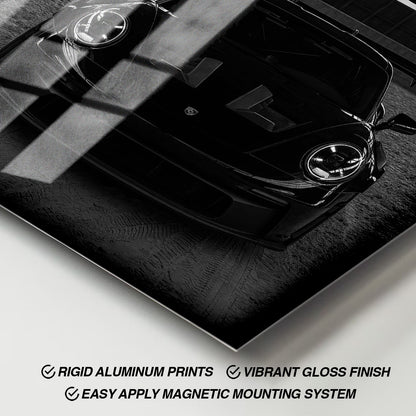 Flex Designs Metal Poster Noir Porsche Horsepower 11 x 17" Home Goods - Designer  Metal Poster
