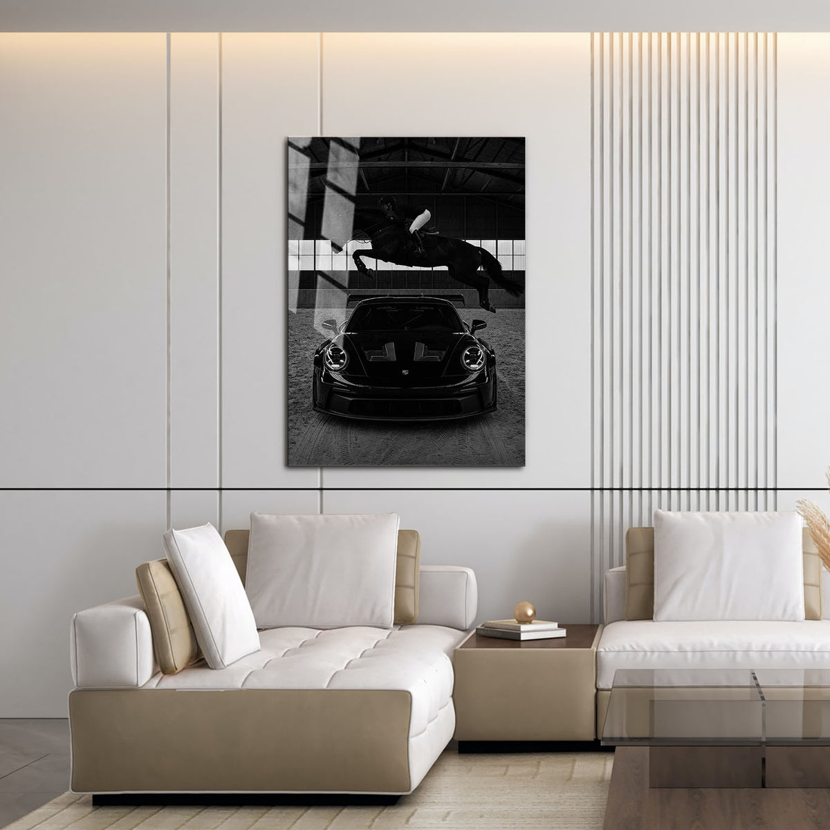 Flex Designs Metal Poster Noir Porsche Horsepower 11 x 17" Home Goods - Designer  Metal Poster