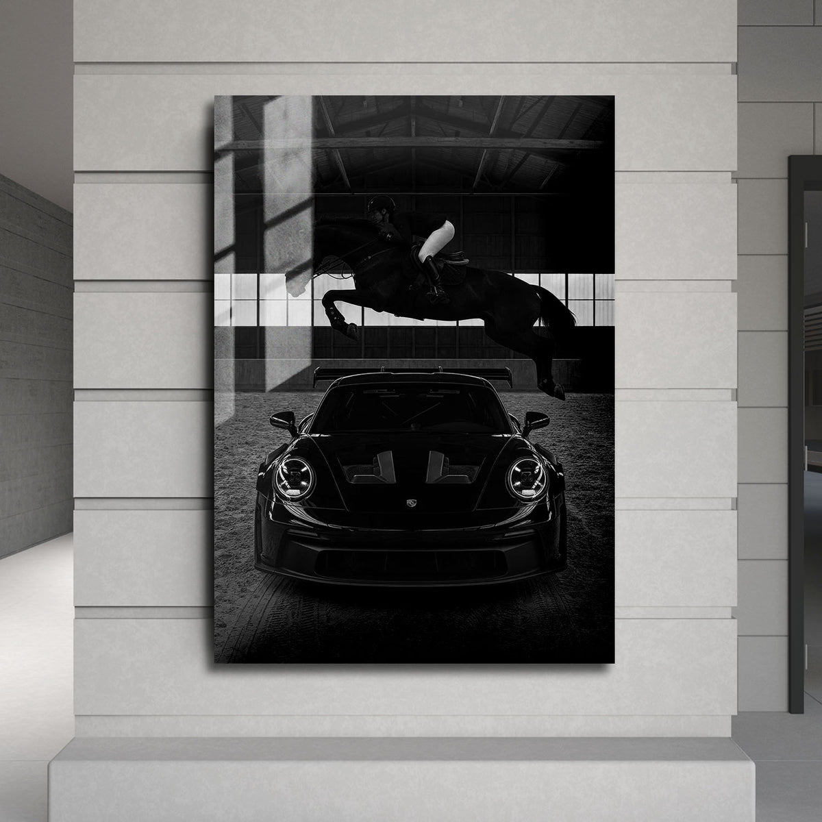 Flex Designs Metal Poster Noir Porsche Horsepower 5 x 7" Home Goods - Designer  Metal Poster