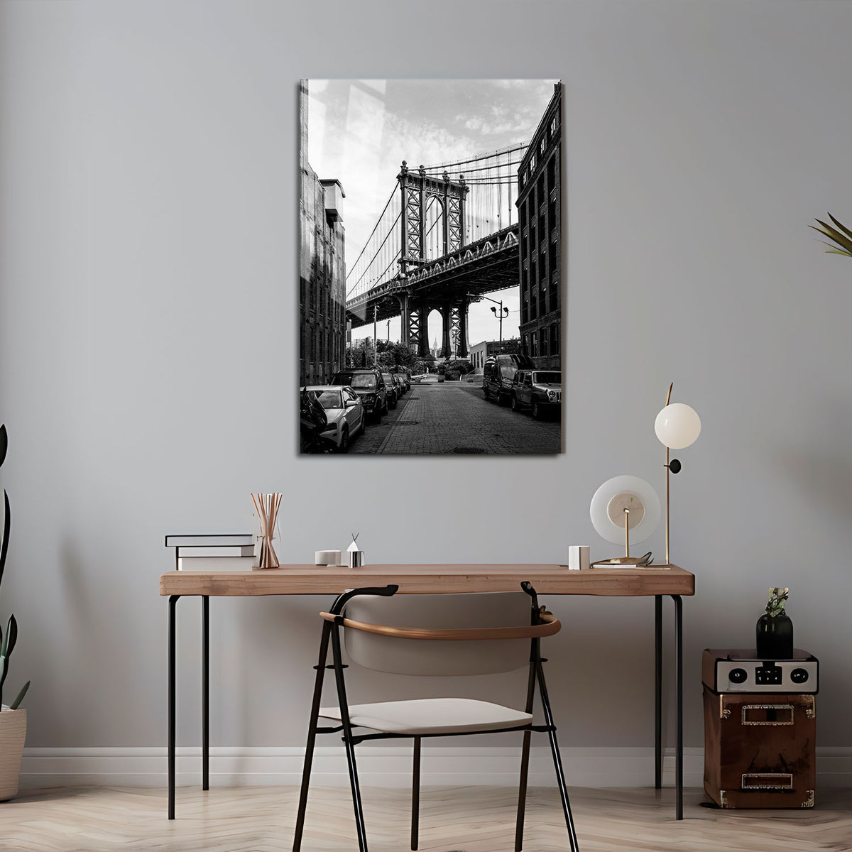 Flex Designs Metal Poster NYC Manhattan Bridge 16 x 24" Home Goods - Designer  Metal Poster