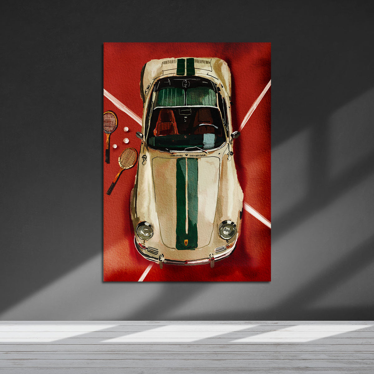 Flex Designs Metal Poster Vintage Porsche Tennis Club 24 x 36" Home Goods - Designer  Metal Poster