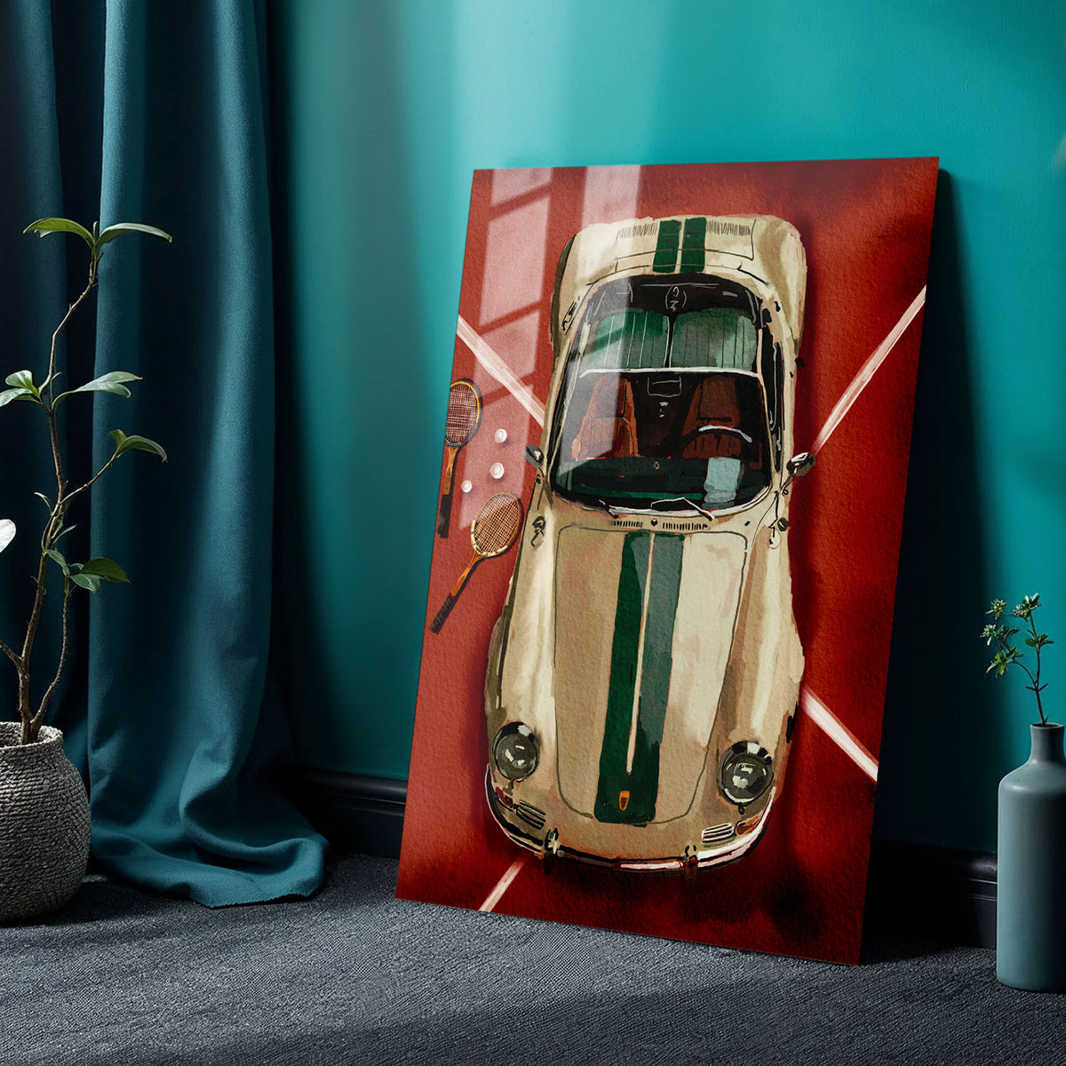 Flex Designs Metal Poster Vintage Porsche Tennis Club 5 x 7" Home Goods - Designer  Metal Poster