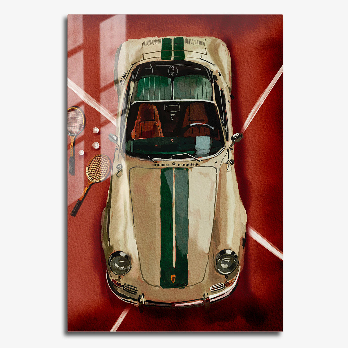 Flex Designs Metal Poster Vintage Porsche Tennis Club 24 x 36" Home Goods - Designer  Metal Poster