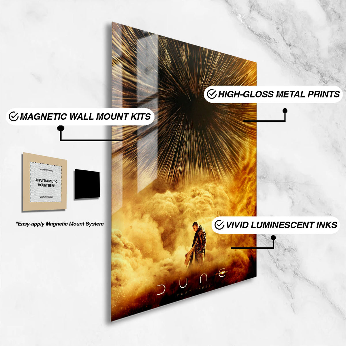 Flex Designs Metal Poster Dune Part Three - Paul Cinematic 16 x 24" Home Goods - Movie 2026 Movie Metal Poster