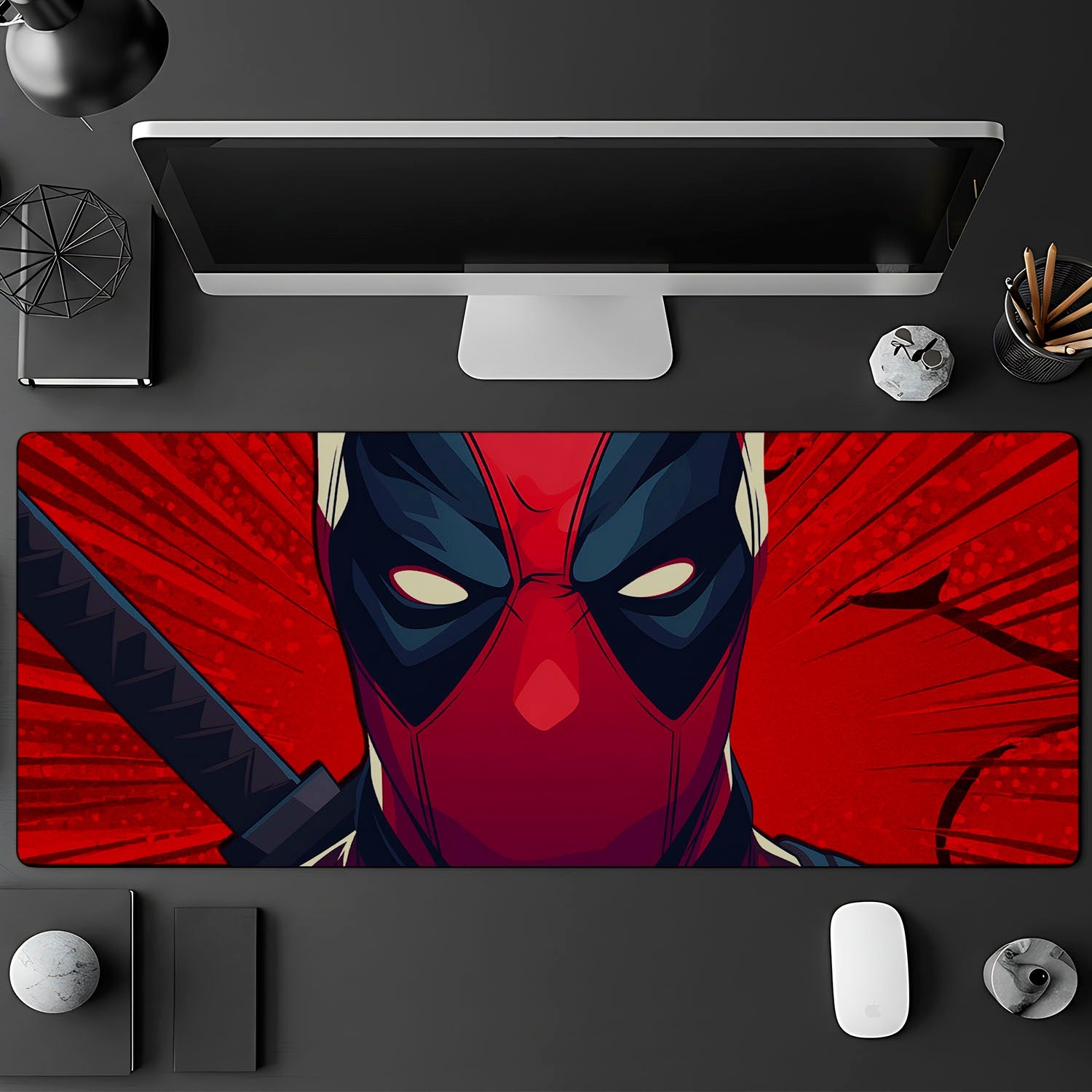 Flex Designs Mouse Pad Deadpool Face Gaming Mouse Pad Accessories - Superhero Marvel, Avengers Large Gaming Mouse Pad