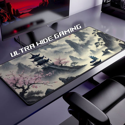 Flex Designs Mouse Pad Serene Sakura Lake Pagoda Gaming Mouse Pad Accessories - Artist  Large Gaming Mouse Pad