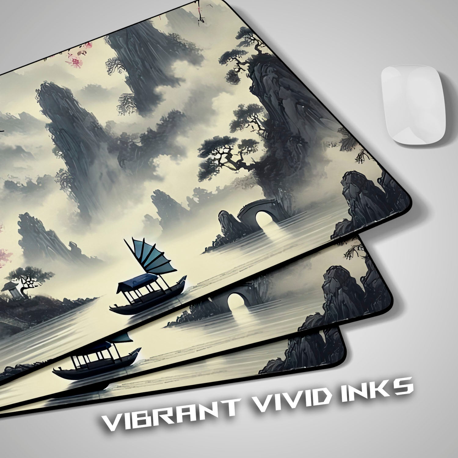 Flex Designs Mouse Pad Serene Sakura Lake Pagoda Gaming Mouse Pad Accessories - Artist  Large Gaming Mouse Pad