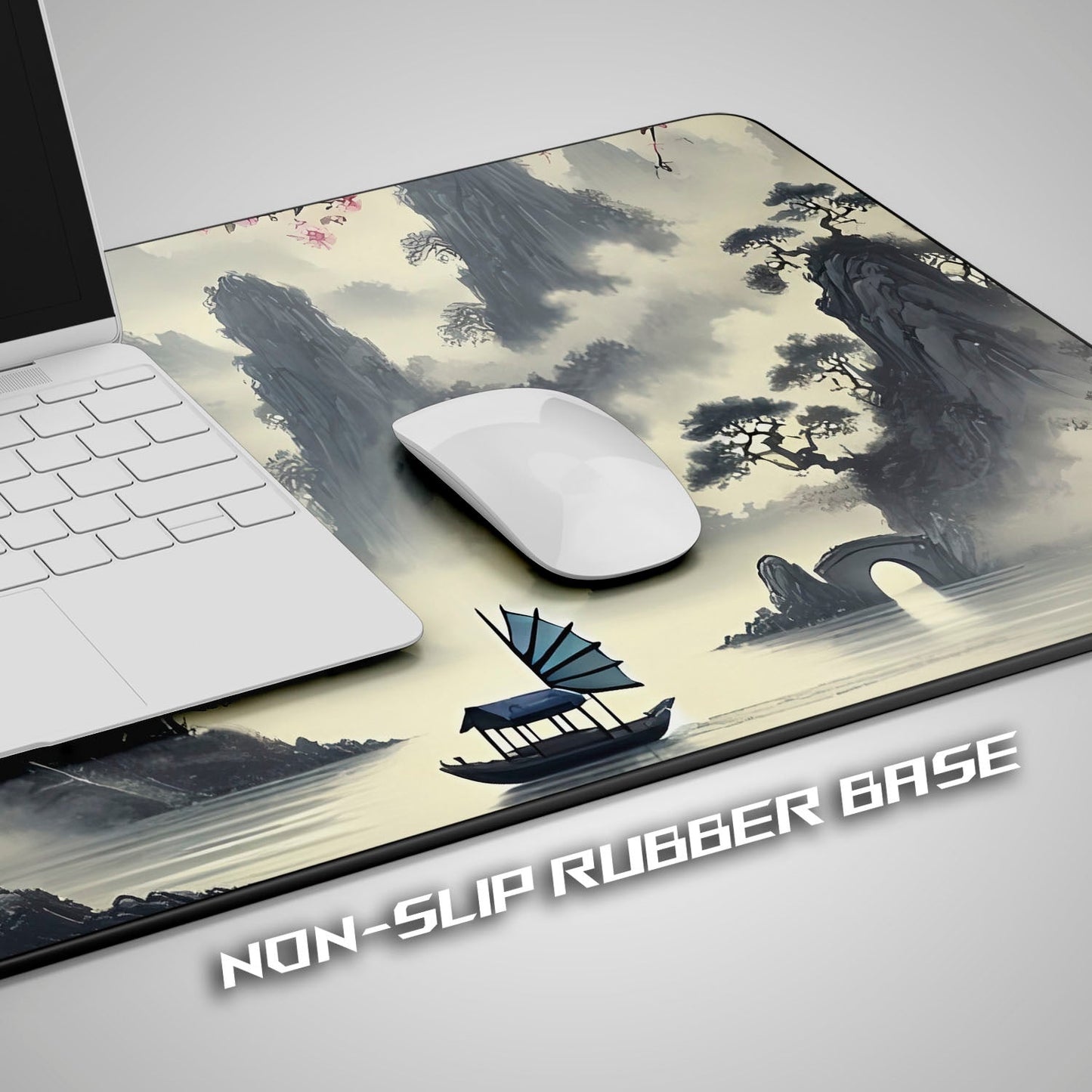Flex Designs Mouse Pad Serene Sakura Lake Pagoda Gaming Mouse Pad Accessories - Artist  Large Gaming Mouse Pad